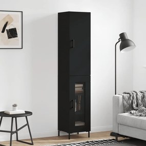 Credenza Nera 34,5x34x180 Cm İn Legno Multistrato /