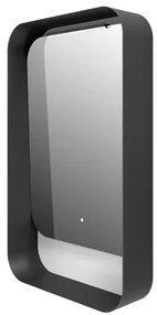 Specchio con illuminazione integrata bagno rettangolare DIVA ELMA L 50 x H 80 x P 12 cm nero