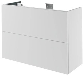 Mobile da bagno sotto lavabo SENSEA Neo bianco laccato L 90 x H 64 x P 35 cm 2 cassetti, lavabo non incluso
