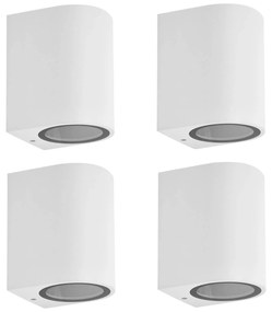 Prios applique da esterno Tetje, bianco, rotondo, 10 cm, set di 4