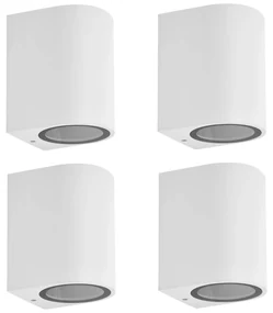Prios applique da esterno Tetje, bianco, rotondo, 10 cm, set di 4