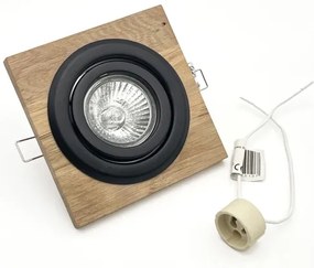 Faretto per controsoffitto TOBBY 1xGU10/20W/230V 11,5x11,5 cm rovere/nero