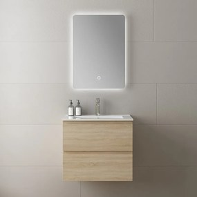 Mobile bagno 60 con lavabo integrato legno chiaro | KAM-HR60 - KAMALU