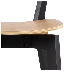 Sgabelli da bar in legno di gomma nero-naturale in set di 2 105 cm Roxby - Actona