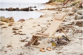 Sdraio da giardino beige in metallo regolabile/pieghevole Curtis – House Nordic