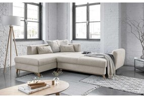 Divano letto angolare beige L, angolo sinistro Scandic Lagom - Miuform