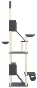 Albero per gatti pavimento soffitto grigio scuro 277-303 cm