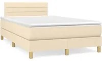 Letto a Molle con Materasso e LED Crema 120x190 cm in Tessuto 3270100