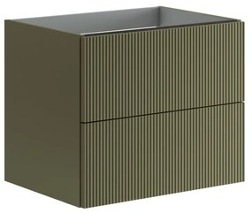 Mobile da bagno sotto lavabo Opera verde laccato opaco L 59.5 x H 50 x P 45.5 cm 2 cassetti, lavabo non incluso