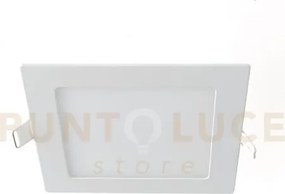 Incasso led flap bianco in alluminio 8w 780lm 6500k 12x12x1,88 cm.