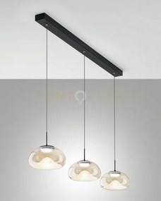 Brena sospensione cognac 3 luci lineare  a led cct 2700k - 3000k - ...