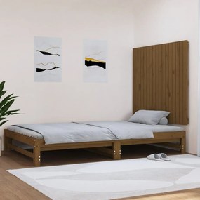 Testiera Da Parete Ambra 108x3x90 Cm İn Legno Massello Di Pino /