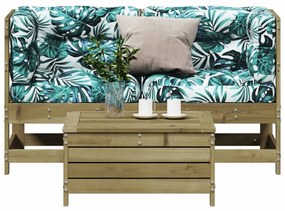 Set divani da giardino 3pz con cuscini legno impregnato di pino