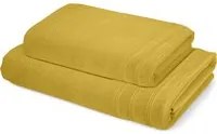 Coppia asciugamano viso ospite cotone Pop Corn giallo