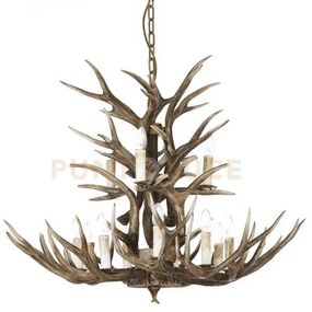 Chalet lampadario a sospensione artigianle in resina e legno decoro...