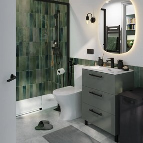 Mobile bagno a terra con lavabo L 60 x H 73 x P 40 cm verde truciolare 3 cassetti | Remix