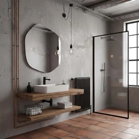 Specchio Board irregolare in polistirene grigio satinato 100 x 90 cm