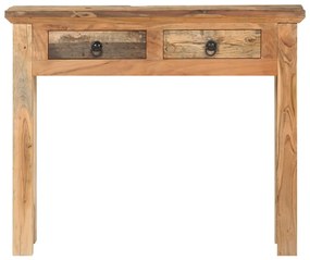 Tavolo consolle 90,5x30x75cm in legno di acacia e di recupero
