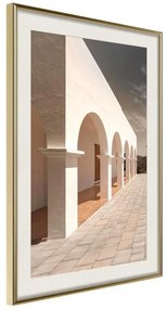 Poster  Sunny Colonnade  Cornice Quadri Cornice d'oro con passe-partout, Larghezza x Altezza Home decor 20x30