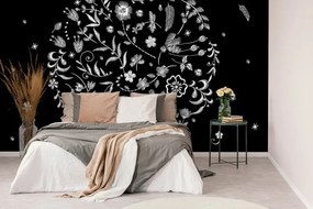 Carta da parati – Fiori con motivo popolare