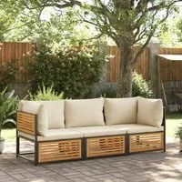 Set Divano da Giardino 3pz con Cuscini Legno Massello di Acacia 3214917