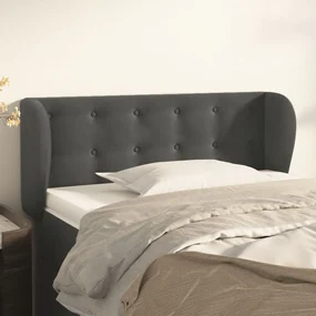 Testiera Ad Orecchio Grigio Scuro 103x23x78/88 Cm İn Velluto /