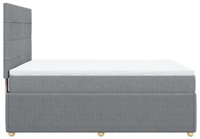 Giroletto a molle con materasso grigio chiaro 140x190cm tessuto