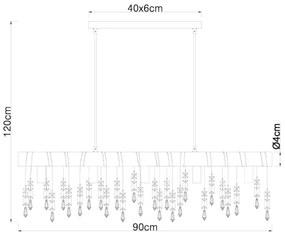 Globo 15532-5H - Lampada a sospensione con cavo KIRA 5xE14/40W/230V nero/marrone