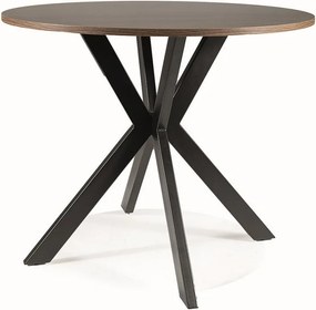Tavolo rotondo Talia II in noce/nero opaco - ø90 / h76 cm