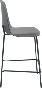 Sgabello con seduta in polipropilene Grigio Scuro e gambe in metallo - FOX 2 pezzi