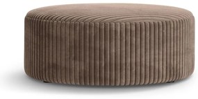 Poggiapiedi marrone con rivestimento in velluto a coste Dia – Micadoni