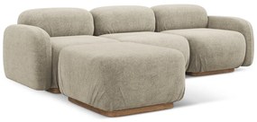 Divano angolare componibile beige con rivestimento in bouclé Ailani – Makamii