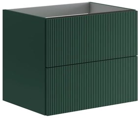 Armadietto bagno a terra Opera 2 cassetti P 45.5 x L 59.5 x H 50 cm laccato opaco verde foresta
