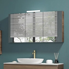 Specchio 120cm contenitore con 3 ante e 2 ripiani SP-120B - KAMALU