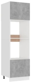 Armadio per Microonde Grigio Cemento 60x57x207 cm in Truciolato