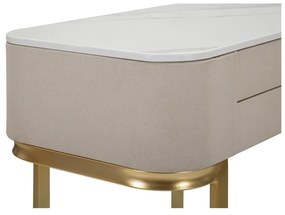 Tavolo consolle beige/dorato con piano effetto marmo 40x70 cm Beauty – Mauro Ferretti