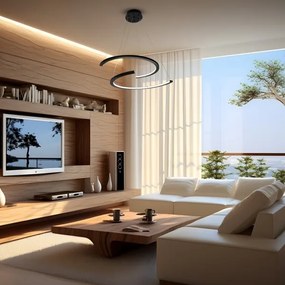 Lampadario LED a sospensione con filo DOUBLEMOON LED/30W/230V nero