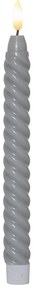 Set di 2 candele LED in cera grigia, altezza 25 cm Flamme Swirl Antique - Star Trading