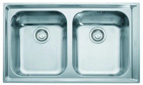 Lavello integrato 1.5 vasche FRANKE Neptune plus inox L 51 x L 86 cm argento