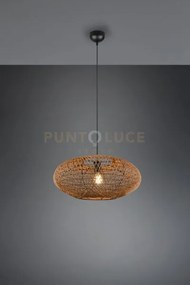 Hedda sospensione in fibra sisal marrone con montatura nera d. 52cm...