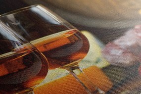 Stampa su tela – Vino rosato nei calici