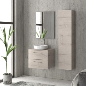 Mobiletto bagno 60 cm con due cassetti e piano per lavabo appoggio EL-60P - KAMALU
