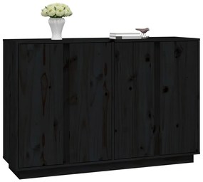 Credenza nera 120x35x80 cm in legno massello di pino