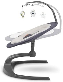 Lionelo - Altalena per bambini RINA con melodia, 4xAA, grigio cemento + telecomando