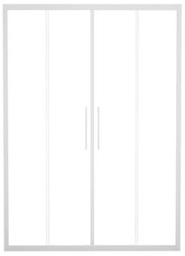 Porta doccia scorrevole Record L 156 x H 195cm, Sp. 6 mm in vetro vetro senza finitura / trasparente profilo bianco