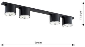 Lampadario da Soffitto in Acciaio AR111 NANO 4 Nero/Bianco 4xAR111 Colore del corpo Nero