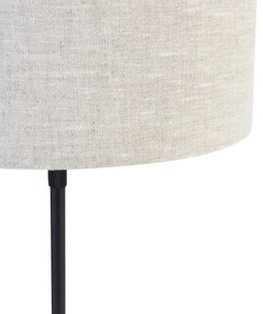Lampada da tavolo nera orientabile con paralume grigio chiaro 35 cm - Parte