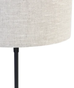 Lampada da tavolo nera regolabile con paralume grigio chiaro 35 cm - Parte