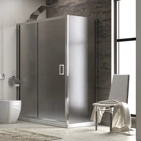 Kamalu - Box doccia angolare 120x80 vetro opaco altezza 180cm K410NS