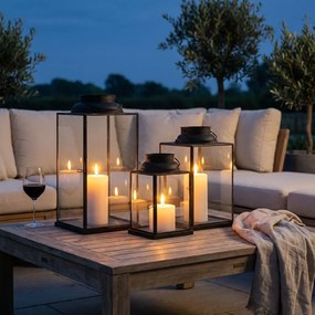 CAROLINE - lanterna in vetro e acciaio